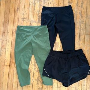 3 pairs of athletic bottoms